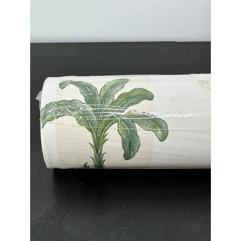 Vintage s.a. Maxwell co. 7267-492 32.8ft. Tropical Tree Stripped Wallpaper Roll